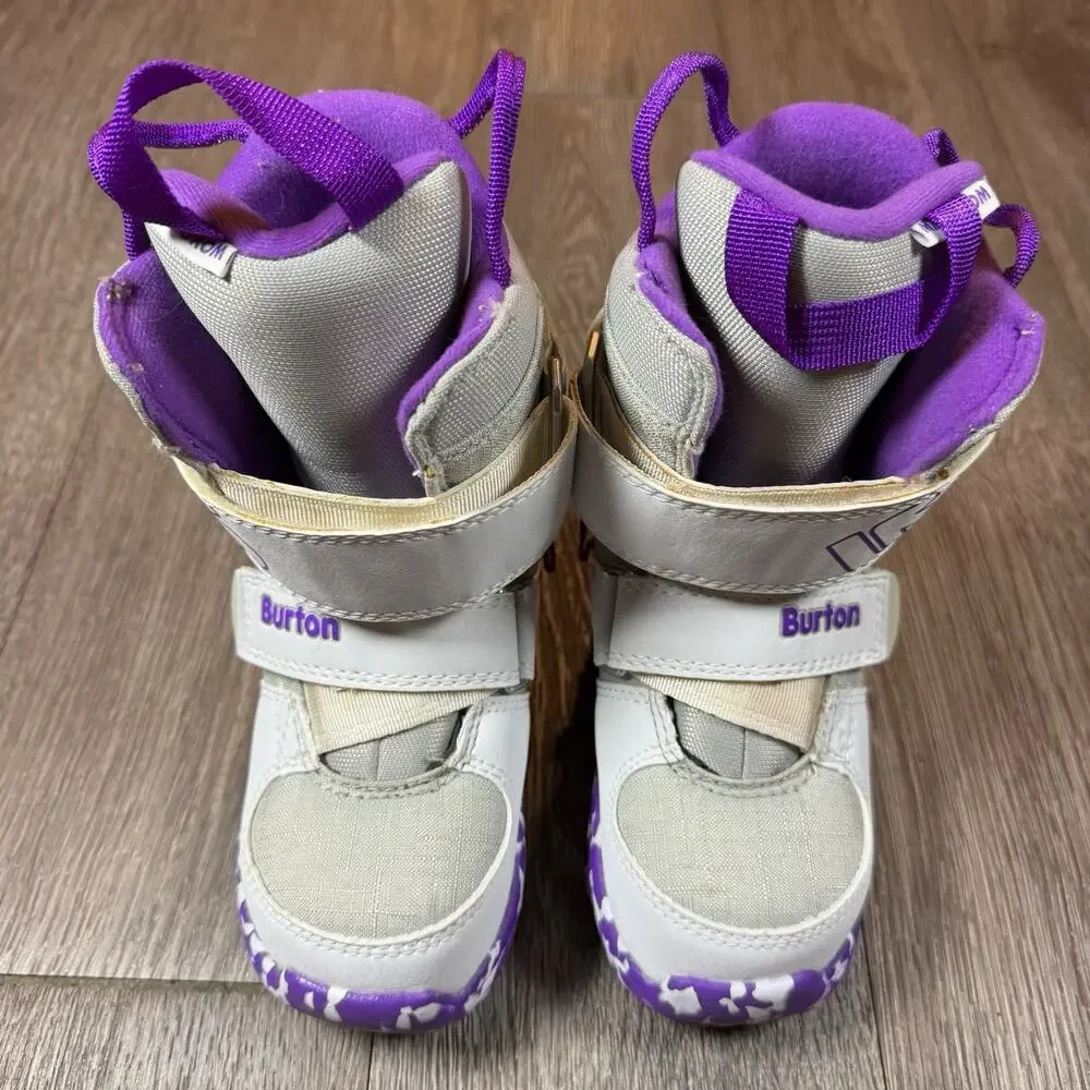Burton Kids' Mini Grom Snowboard Ski Boots White Purple US Size 11 C